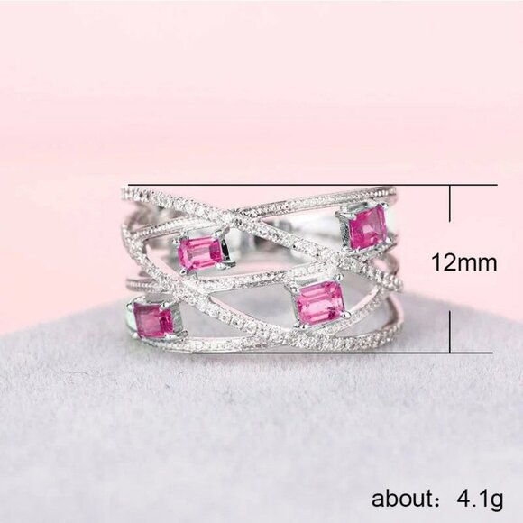 🔥 Fashion Cross Multi Layer Romantic Gems Zircon Rings for Women, EVGG12… - Picture 3 of 3